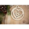 Drevená vianočná ozdoba So srdcom Sada