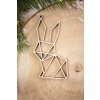 Drevená vianočná ozdoba Geometria zajac