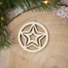 Drevená vianočná ozdoba Guľka hviezda