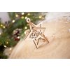 Drevená vianočná ozdoba 3D Hviezda 3