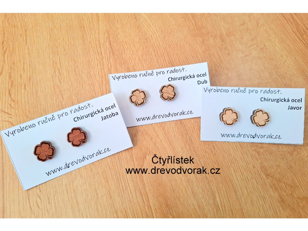 Dřevěné šperky ČTYŘLÍSTEK