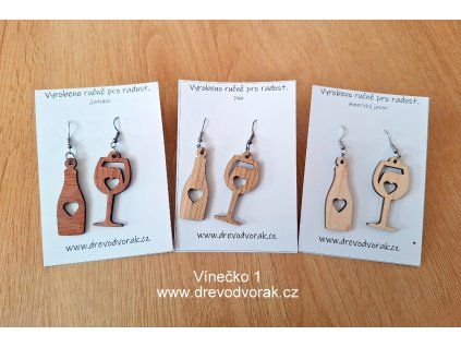 Dřevěné šperky LAHVINKA A SKLENIČKA