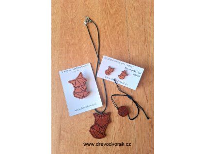 Dřevěné šperky LIŠKA