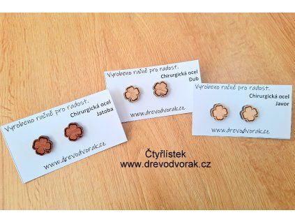 Dřevěné šperky ČTYŘLÍSTEK