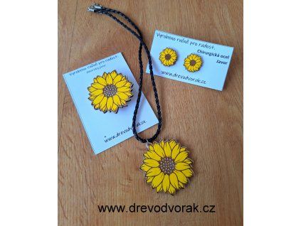 Dřevěné šperky SLUNEČNICE
