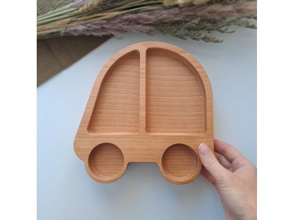 dřevěný talíř auto, osobák pro děti