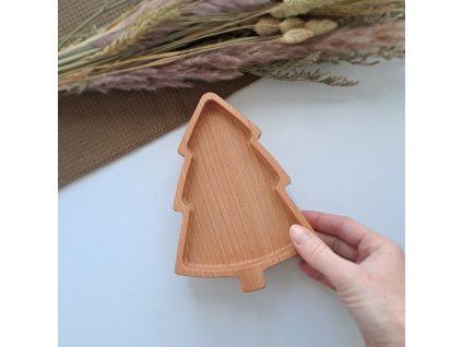 dřevěná miska, vánoce, stromeček, dekorace