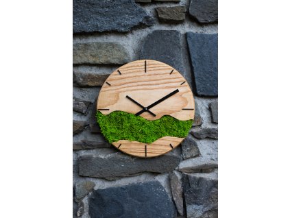 DŘEVĚNÉ JASANOVÉ HODINY S MECHEM 30cm