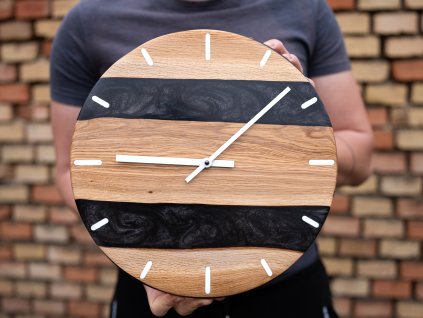 EPOXIDOVÉ HODINY ČERNÉ - DUB