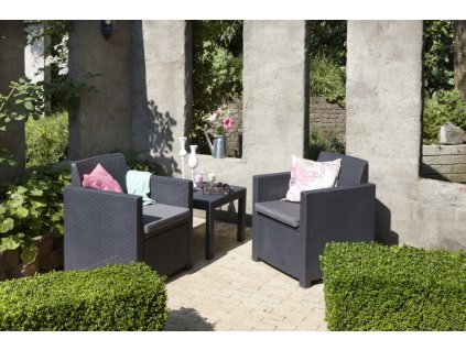 Balkónový set nábytku ALLEGRO anthracite + grey