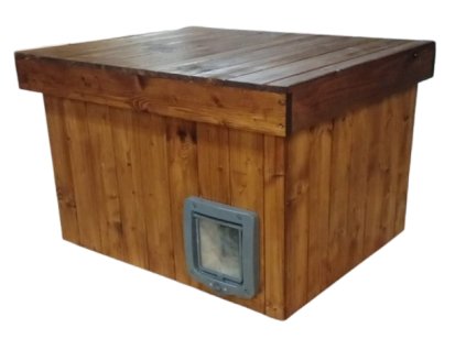 Bouda pro kočku zateplená - ořech