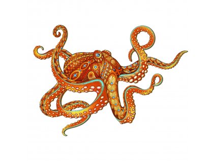 Drevene puzzle Velka chobotnice 1