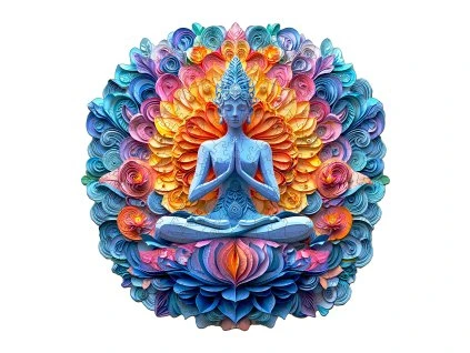 Dřevěné puzzle Yoga mandala 1