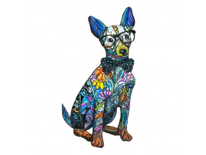 Drevene puzzle Pes gentleman 1