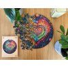 Dřevěné puzzle Barevné srdce 12