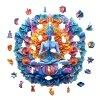 Dřevěné puzzle Yoga mandala 2
