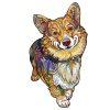 Drevene puzzle Chytry pes corgi 1