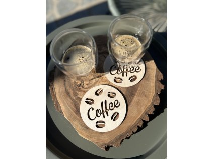 dřevěný podtácek COFFEE I
