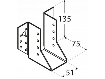 WB11 VESIAK NOSNIKY KONZOLA TESARSKA KONEKTOR 51x135x75 KROKVI POZINK ATEST Kod vyrobcu 4511