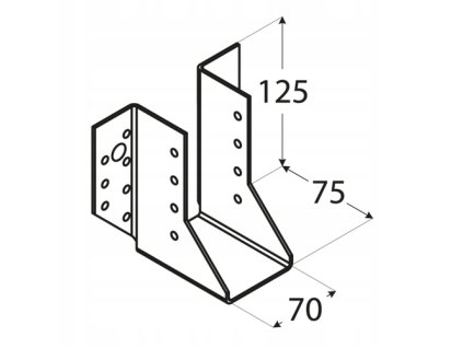 WB21 VESIAK NOSNIKY KONZOLA TESARSKA KONEKTOR 70x125x75 KROKVI POZINK ATEST Producent Domax
