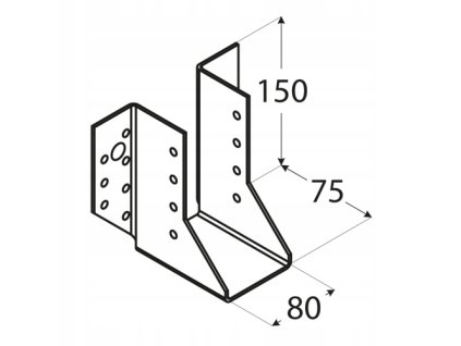 WB27 VESIAK NOSNIKY KONZOLA TESARSKA KONEKTOR 80x150x75 KROKVI POZINK ATEST Kod vyrobcu 4527