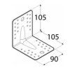 Uholník s prelisom KPL2 105 × 105 × 90 × 2,0 mm