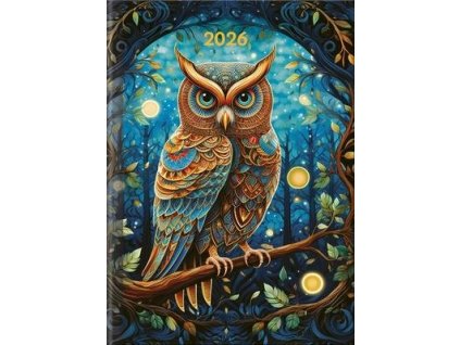 Praktik denní diář 2026 Sova  Praktik denní diář 2026 Sova
