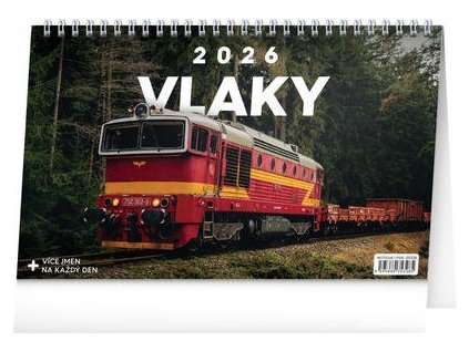 Vlaky 2026 - stolní kalendář  Vlaky 2026 - stolní kalendář
