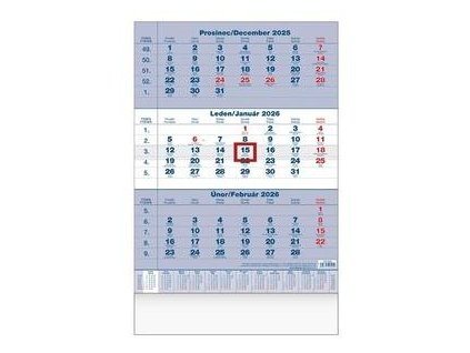 Tříměsíční kalendář 2026 - nástěnný kalendář  Tříměsíční kalendář 2026 - nástěnný kalendář