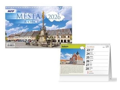 Města a obce ČR kalendář 2026 - stolní kalendář  Města a obce ČR kalendář 2026 - stolní kalendář