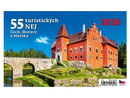 55 turistických nej Čech, Moravy a Slezska 2026 - stolní kalendář  55 turistických nej Čech, Moravy a Slezska 2026 - stolní kalendář