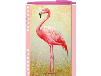 Psací sada Zápisník A5 Plameňák  Psací sada Zápisník A5 Plameňák