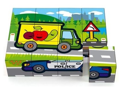 Kostky Moje první auta dřevo 12ks v dřevěné krabičce  Kostky Moje první auta dřevo 12ks v dřevěné krabičce