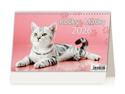 Kočky 2026 - stolní kalendář  Kočky 2026 - stolní kalendář