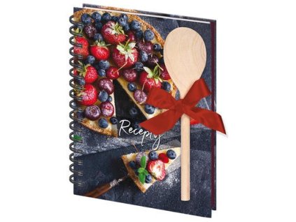 Kniha na recepty s vařečkou A5 spirála Cheesecake  Kniha na recepty s vařečkou A5 spirála Cheesecake