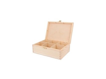 Dřevěná krabička na čaj 6 zámek
