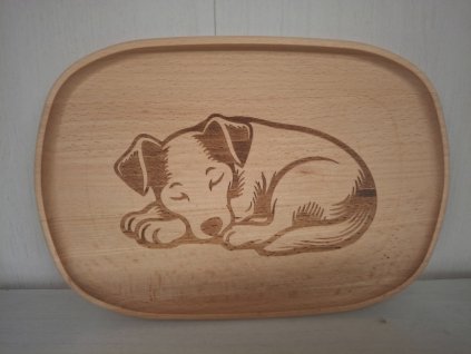 Dřevěný podtácek - Pes  Dřevěný podtácek - Pes