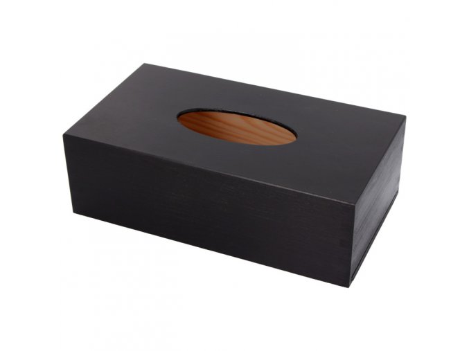 Dřevěná krabička na kapesníky černa