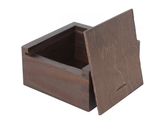 Dřevěná krabička na foto zasuvná hnedá