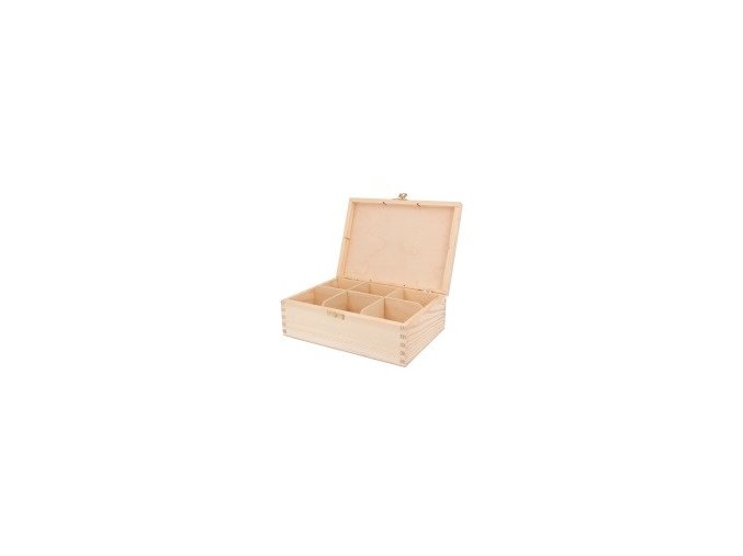 Dřevěná krabička na čaj 6 zámek