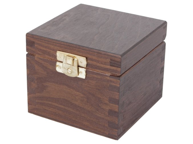 Dřevěná krabička 10x10cm hnedá zámek