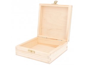 Dřevěná krabička zámek 14x14cm
