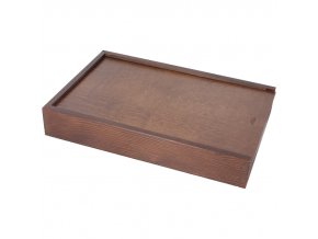 Dřevěná krabička na fotografie hnědá (zavřená)