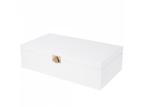 Dřevěná krabička bílá zámek 29x16 ( zavřená)