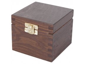 Dřevěná krabička 10x10cm hnedá zámek