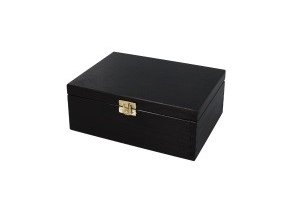 Dřevěná krabička černá zámek 22x16cm