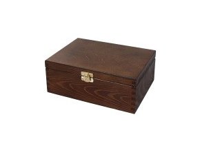 Dřevěná krabička hnědá zámek 22x16cm