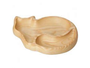 dřevěná miska kočka