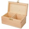 Dřevěná krabička na čaj zámek ( otevřena)