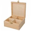 dřevěná krabička na čaj 4 zámek ( otevřená)